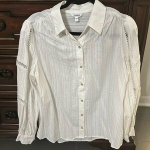 Express beautiful top 100% cotton long sleeve with decorative sleeve